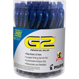 Pilot Pen Corporation 84066 Pilot® G2 Premium Retractable Gel Pen, Fine 0.7mm, Blue Ink/Barrel, 36/Pack image.