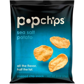 Popchips 71100 popchips® Potato Chips, Sea Salt Flavor, .8 oz Bag, 24/Carton image.