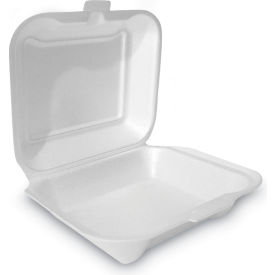Hinged Lid Container, Secure One Tab Latch, White, 100/Sleeve, 2 Sleeves/Bag, 1 Bag/Pack view 2