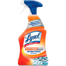 United Stationers Supply 19200-79556 LYSOL® Brand Kitchen Pro Antibacterial Cleaner Degreaser, 22 oz. Spray Bottle, 9/Case image.