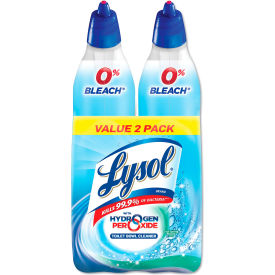United Stationers Supply 19200-96084PK Lysol Toilet Bowl Cleaner with Hydrogen Peroxide, Cool Spring Breeze, 24 oz. Bottle, 2/Pack image.