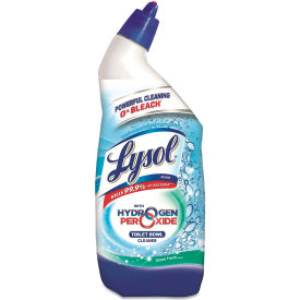 United Stationers Supply 19200-98011 Lysol Toilet Bowl Cleaner with Hydrogen Peroxide, Cool Spring Breeze, 24 oz. Bottle, 9/Case image.
