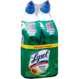 United Stationers Supply 19200-98015 Lysol Clean and Fresh Toilet Bowl Cleaner Cling Gel, 24 oz. Bottles, 2 Bottles/Pack, 4 Packs/Case image.