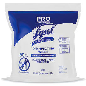 United Stationers Supply 19200-99857 Lysol® Disinfecting Wipes Bucket, Lemon & Lime Blossom, 800 Wipes/Bag, 2 Refill Bags/Carton image.