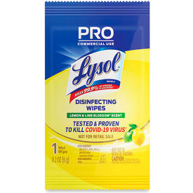 United Stationers Supply 19200-99860 Lysol® Disinfecting Wipe Packet, Lemon & Lime Blossom® Scent, Pack of 300 image.