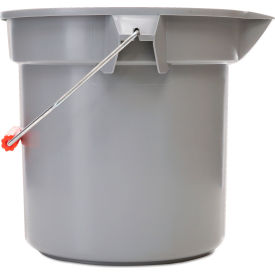 Rubbermaid Commercial Products FG261400 GRAY Rubbermaid® Brute 14 Qt. Plastic Round Utility Bucket 12" Dia x 11-1/4"H, Gray - RCP261400GY image.
