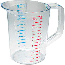 Rubbermaid Commercial Products RCP 3217 CLE Rubbermaid® Commercial Bouncer Measuring Cup, 2 Qt., Clear Polycarbonate image.