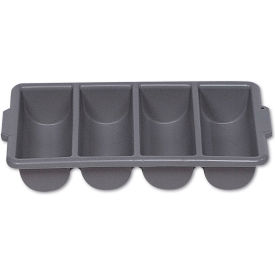Rubbermaid Commercial Products RCP 3362 GRA Rubbermaid® Commercial Cutlery Bin, Four Compartments, Gray image.