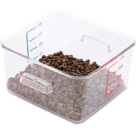 Rubbermaid Commercial Products RCP 6304 CLE Rubbermaid® Commercial SpaceSaver Square Container, 8-4/5"L x 8-4/5"W x 4-3/4"H, Clear image.