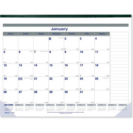 Rediform Office Products C177847 Blueline® Net Zero Carbon Monthly Desk Pad Calendar, 22 x 17, Black Band and Corners, 2024 image.