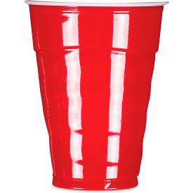United Stationers Supply PAC C20950 Hefty® Easy Grip Disposable Plastic Party Cups, 9 oz, Red, Pack of 600 image.