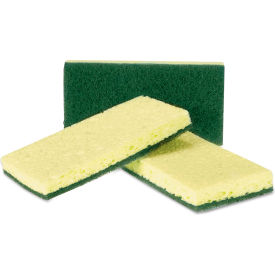 AmerCareRoyal® Heavy-Duty Scrubbing Sponge Yellow/Green 20 Sponges