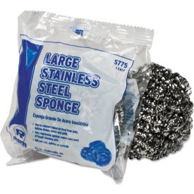 United Stationers Supply S775/6 AmerCareRoyal® Large Stainless Steel Scrubber, 1.75 oz., 12 Scrubbers/Pack, 6 Packs/Case image.