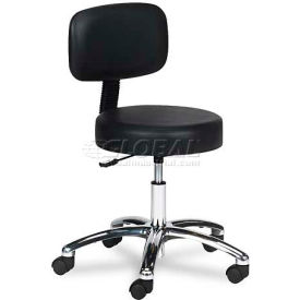 Safco Lab Stool with Back - Vinyl - Pneumatic - Black Safco Lab Stool with Back - Vinyl - Pneumatic - Black