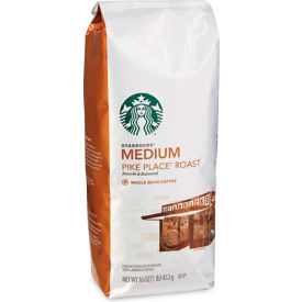 United Stationers Supply 12411946 Starbucks® Whole Bean Coffee, Pike Place® Roast, 1 lb, Pack of 6 image.