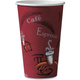 United Stationers Supply 316SI-0041 Dart® Solo® Paper Hot Drink Cups, 16 oz, Maroon, Pack of 50 image.
