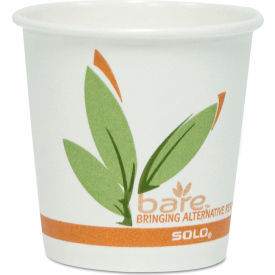 United Stationers Supply 370RC-J8484 Dart® Bare by Solo Eco-Forward Paper Hot Drink Cups, 10 oz, Green/White/Beige, Pack of 1000 image.