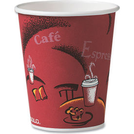 Paper Hot Drink Cups, 10 oz. Capacity, Maroon, 50/Pack view 2