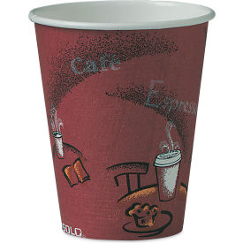 Paper Hot Drink Cups, 8 oz. Capacity, Maroon, 50/Pack view 2