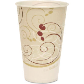 Symphony Treated-Paper Cold Cups, 12 oz. Cap., White/Beige/Red, 100/Bag, 20 Bags/Carton view 2