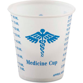 United Stationers Supply SCCR3 Dart® Paper Medical & Dental Graduated Cups, 3oz, White/Blue, 100/Bag, 50 Bags/Carton image.