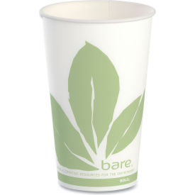 Bare Eco-Forward Paper Cold Cups, 16 oz. Cap., Green/White, 100/Sleeve, 10 Sleeves/Carton view 2