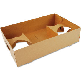 4-Corner Pop-Up Food & Drink Tray, 10"W x 6-1/2"D x 2-1/2"H, Brown, Pack of 250 view 2