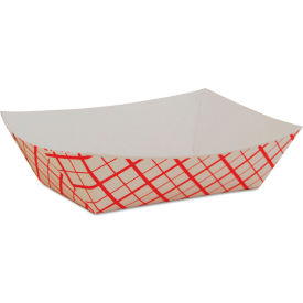 Paper Food Basket, 0.5 lb. Cap., 4-9/16"W x 3-3/16"D x 1-1/4"H, Red/White, Pack of 1000 view 2