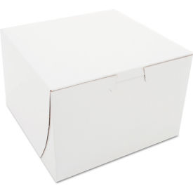 One-Piece Non-Window Bakery Boxes, 6"L x 6"W x 4"H, White, 250/Bundle view 2