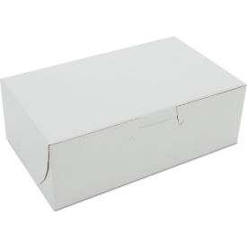 United Stationers Supply SCH 0911 SCT® One-Piece Paper Bakery Boxes, 6-1/4"L x 3-3/4"W x 2-1/8"H, White, Pack of 250 image.