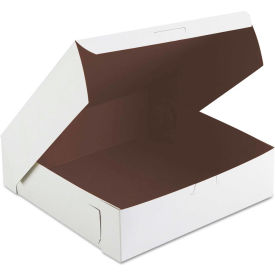 United Stationers Supply 953 Bakery Boxes 9" x 9" x 2-1/2" White - 250 Pack image.