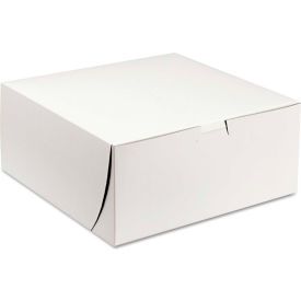United Stationers Supply 961 Bakery Boxes 9" x 9" x 4" White - 200 Pack image.