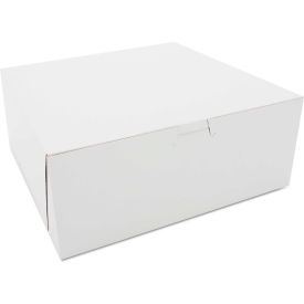 United Stationers Supply 973 Bakery Boxes 10" x 10" x 4" White - 100 Pack image.