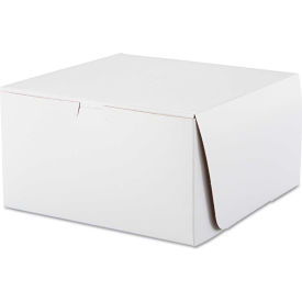United Stationers Supply 977*****##* Bakery Boxes 10" x 10" x 5-1/2" White - 100 Pack image.