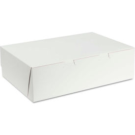 United Stationers Supply 1025 Bakery Boxes 14" x 10" x 4" White - 100 Pack image.