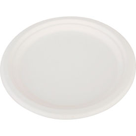 United Stationers Supply SCH 18160 SCT® Champware Bagasse Dinnerware Plate, 10" Dia., White, Pack of 500 image.