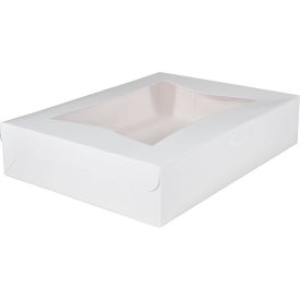 Window Bakery Boxes with Tuck-In Lid, 19"L x 14"W x 6-1/2"H, White, 50/Carton view 2