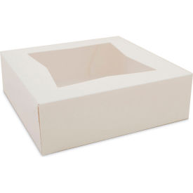 Window Bakery Boxes with Attached Flip Top, 8"L x 8"W x 2-1/2"H, White, 200/Carton view 2