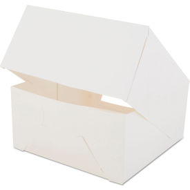 Window Bakery Boxes with Attached Flip Top, 8"L x 8"W x 4"H, White, 150/Carton view 2