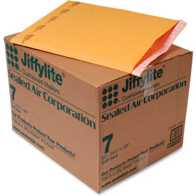 United Stationers Supply SEL39098 Sealed Air Jiffylite® Self Seal Mailers, #7, 14-1/2"W x 20"L, Golden Brown, 50/Pack image.