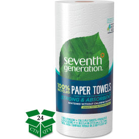 Seventh Generation® 100 Recycled Paper Towel Rolls 2-Ply 11"" x 5.4"" 156 Towels/RL 24 RL/CT