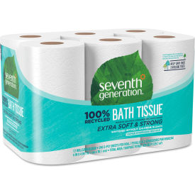 United Stationers Supply 13733 Seventh Generation® 100 Recycled Bathroom Tissue, Septic Safe, 240 Sheets/Roll, 12/Pack image.