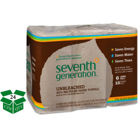 United Stationers Supply SEV 13737 Seventh Generation® 100 Recycled Paper Towel Rolls, 11" x 9", 120 Towels/Roll, 24 Rolls/Case image.