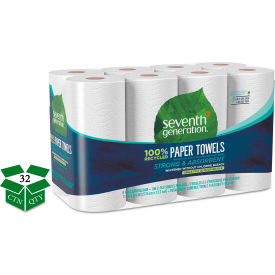 United Stationers Supply 13739 Seventh Generation® 100 Recycled Paper Towel Rolls, 2-Ply, 11" x 5.4", 156 Towels/RL, 32RL/CT image.