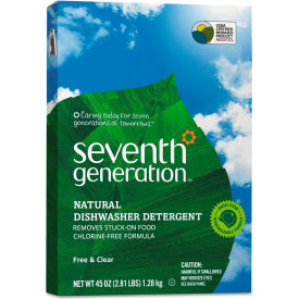 United Stationers Supply SEV22150EA Seventh Generation® Free & Clear Automatic Dishwasher Powder, 45oz Box - SEV22150EA image.