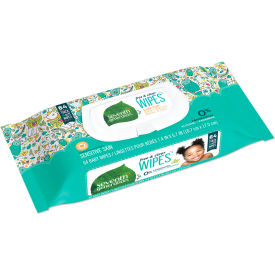 United Stationers Supply SEV 34208CT Seventh Generation® Free and Clear Baby Wipes, 64/Pack, 12 Packs/Carton image.