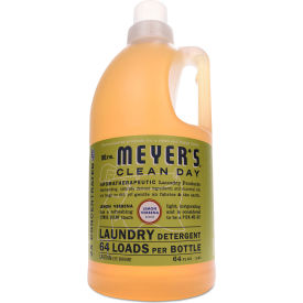Mrs. Meyer's Laundry Detergent Liquid, Lemon Verbena, 64 oz. Bottle, 6 Bottles - 651369