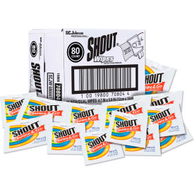 SC Johnson 686661 Shout® Instant Stain Remover Wipes, 4.7" x 5.9", 80 Wipes image.