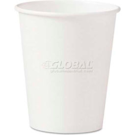 Solo Cups SCC 370W SOLO® Polycoated Hot Paper Cups, 10 oz, White image.