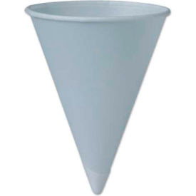 Solo Cups 6RB-2050 SOLO® Bare Treated Paper Cone Water Cups, 6 oz, WH, 200/Sleeve, 25 Sleeves/Carton image.